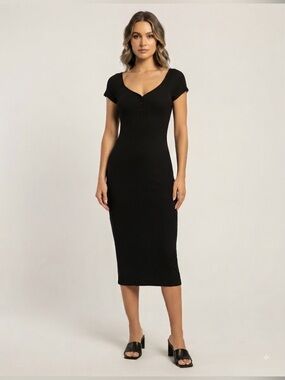 Haley & June Short Sleeve Ribbed Dress